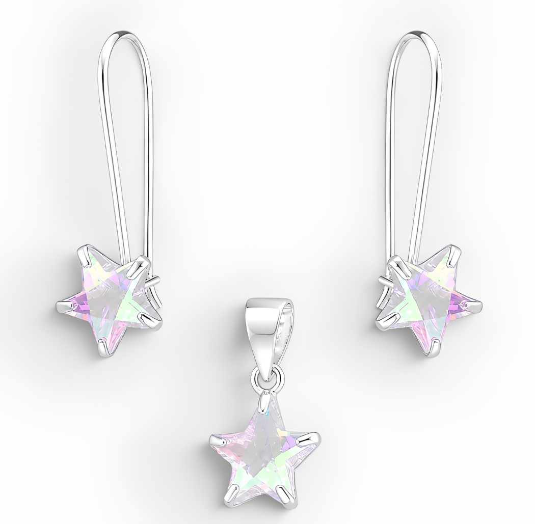 Conjunto Estrella Circón Tornasol 8 mm