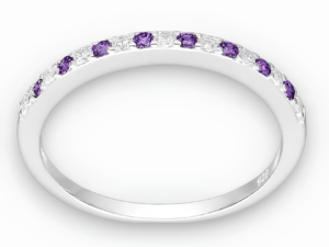 Anillo Cintillo Circones Amatista