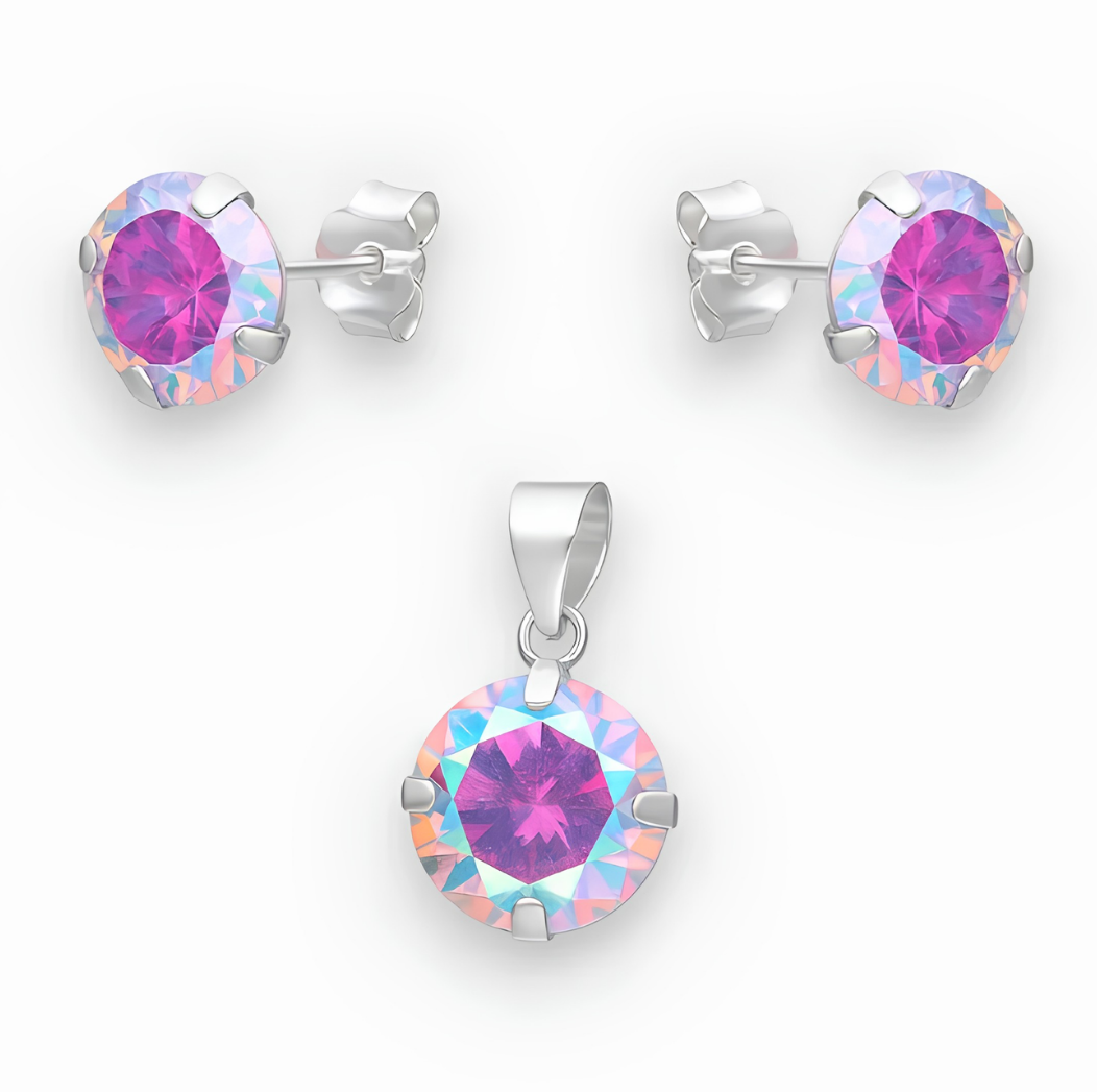 Conjunto Circón Tornasol 6x8 mm